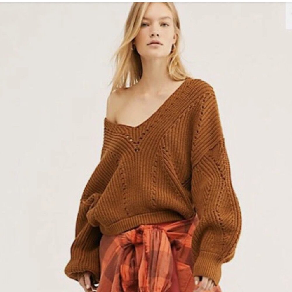Free People All Day Long Sweater Sahara Size XL